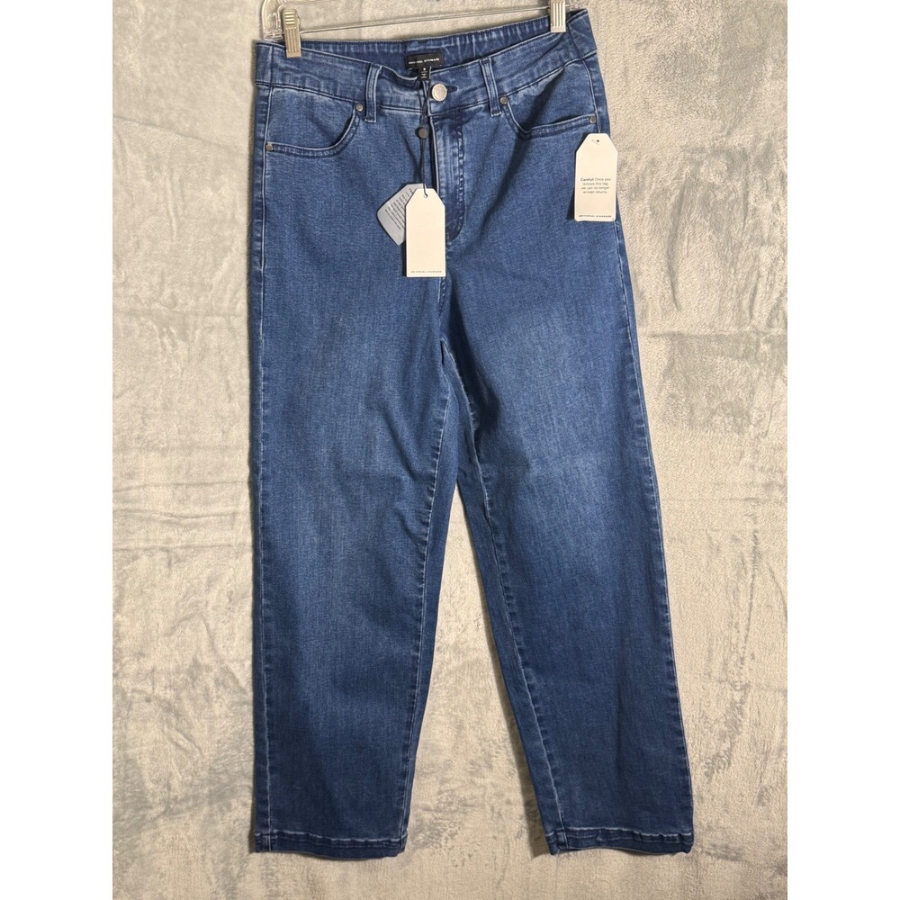Universal Standard High Rise Wide Leg Cropped Jeans Blue Denim Size 8 NEW NWT